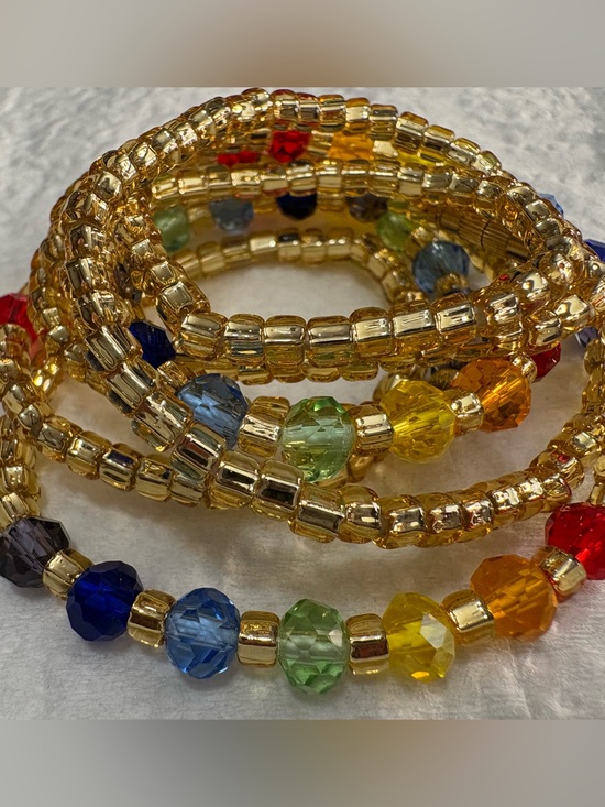 WaistFullofBeads 📿 Jewelry - Gold-Tone Multicolor Waistbeads